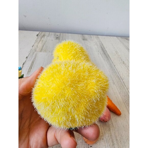 Vintage chick carrot eggs glitter flower spring Easter decor set - Picture 7 of 9